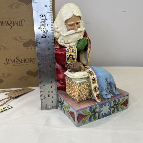 Jim Shore Heartwood The Real Meaning Of Christmas 4010488 Santa & Baby Jesus - Picture 7 of 8